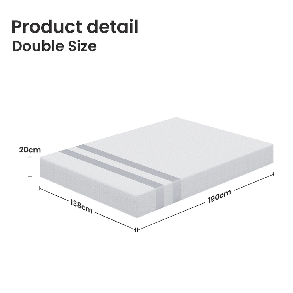 BedStory Double Memory Foam Mattress 20cm Cooling Gel Foam Mattress in a Box Medium Soft Feel