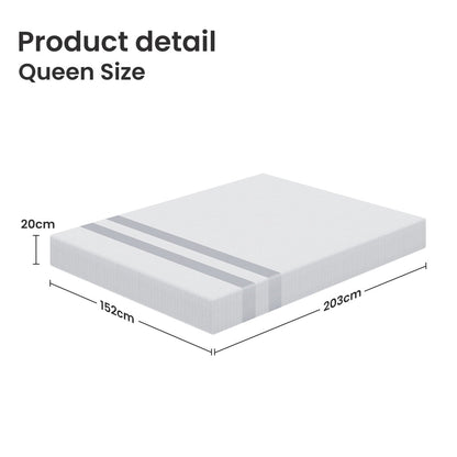 BedStory Queen Memory Foam Mattress 20cm Cooling Gel Foam Mattress in a Box Medium Soft Feel