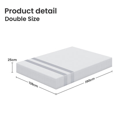BedStory Double Memory Foam Mattress 25cm Cooling Gel Foam Mattress in a Box Medium Feel