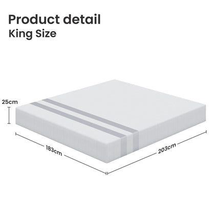 BedStory King Memory Foam Mattress 25cm Cooling Gel Foam Mattress in a Box Medium Feel