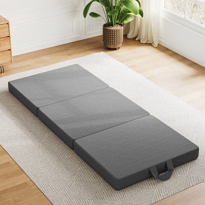 BedStory Folding Mattress Small Single Trifold Mattress Firm Support Foam Washable Cover 15cm