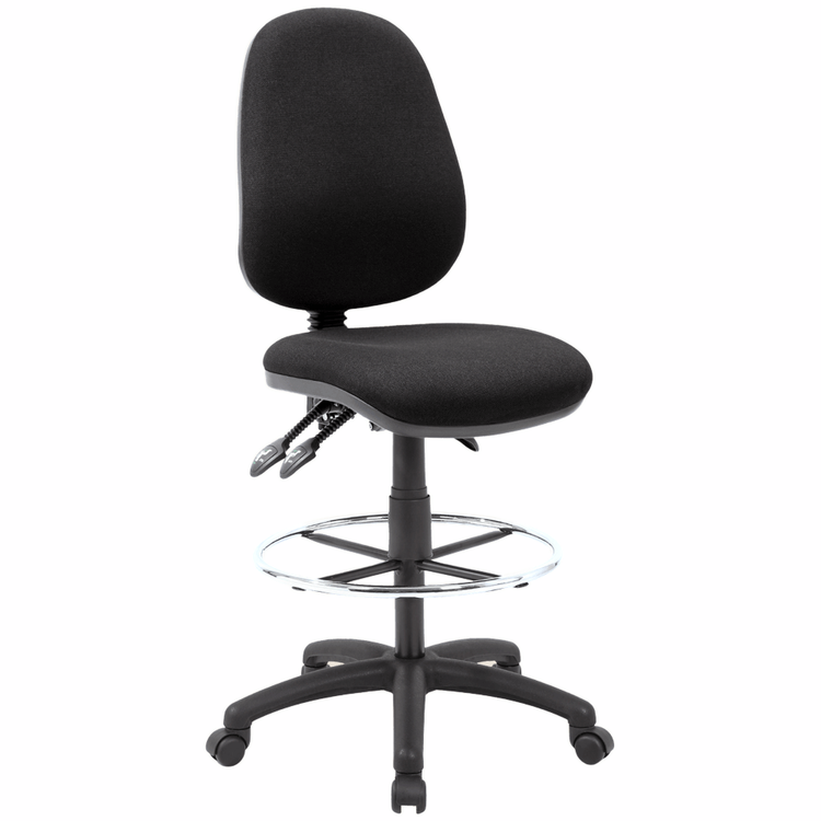 Typist Office Chair – Black Fabric