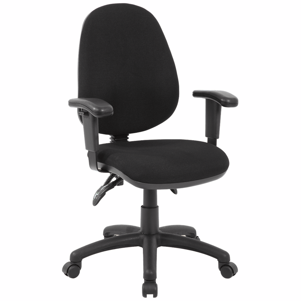 Typist Office Chair – Black Fabric