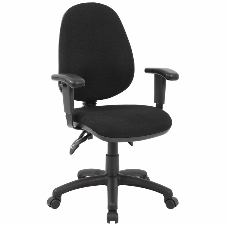 Typist Office Chair – Black Fabric