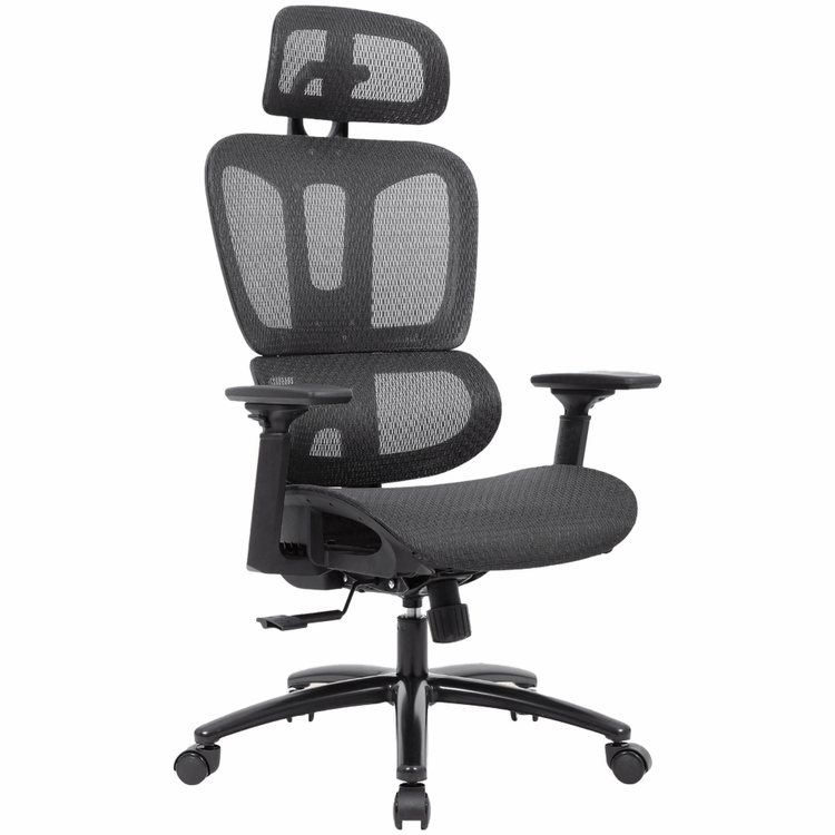 Montana High Back Mesh Office Chair with Headrest – Black