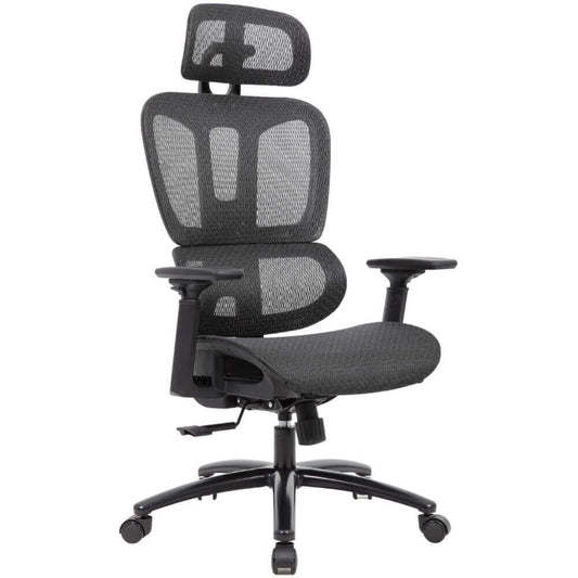 Montana High Back Mesh Executive Office Chair with Headrest - Black