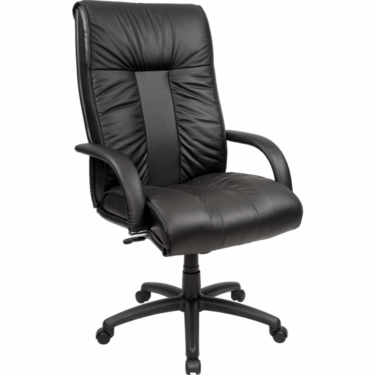 Statesman High Back Executive Office Chair – Black Leather