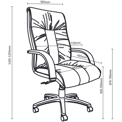 Statesman Executive Office Chair High Back - Black Leather