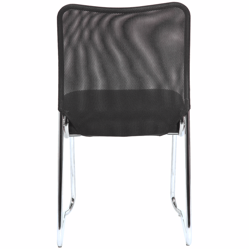 Studio Stacking Chair – Black Mesh & Chrome