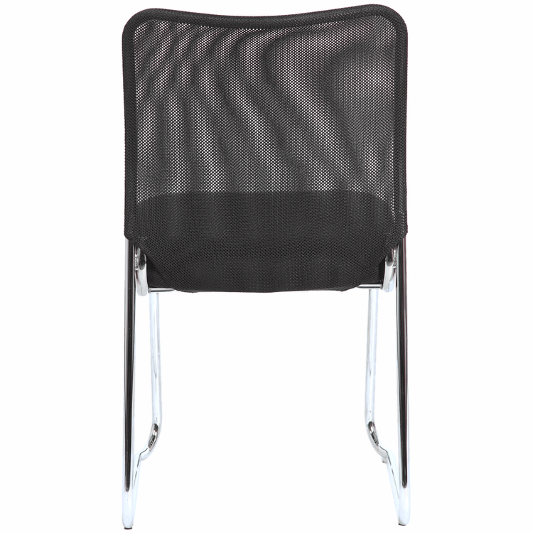 Studio Stacking Chair – Black Mesh & Chrome