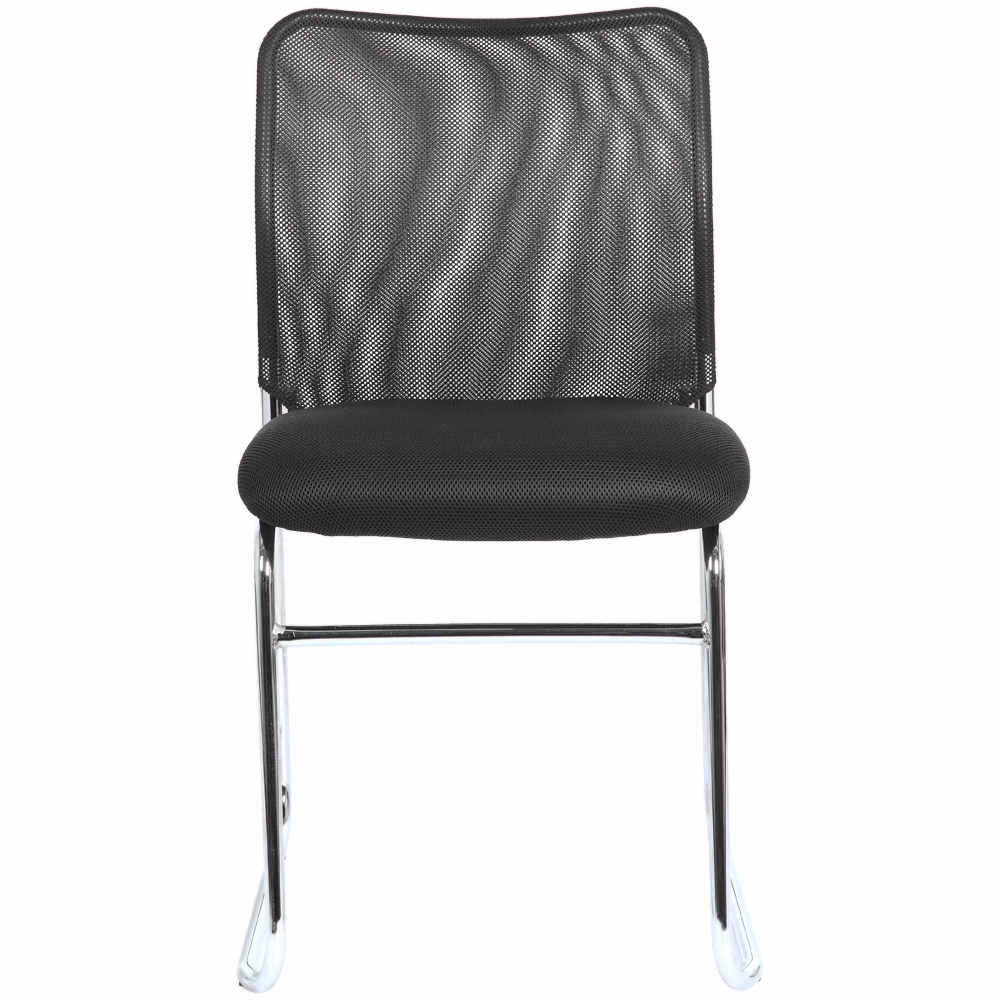 Studio Stacking Chair – Black Mesh & Chrome