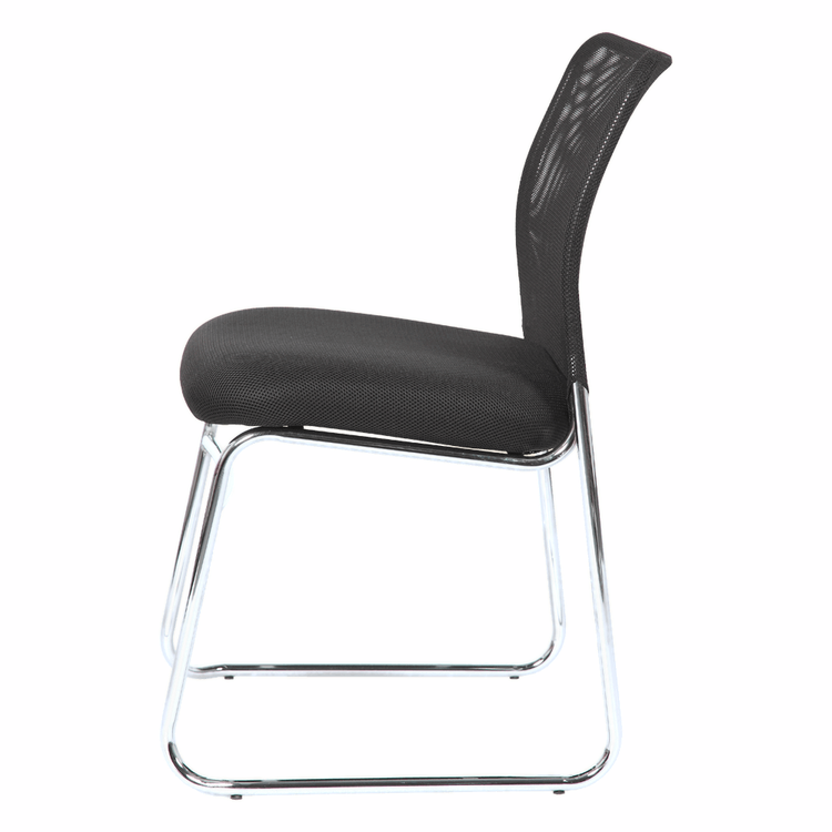 Studio Stacking Chair – Black Mesh & Chrome