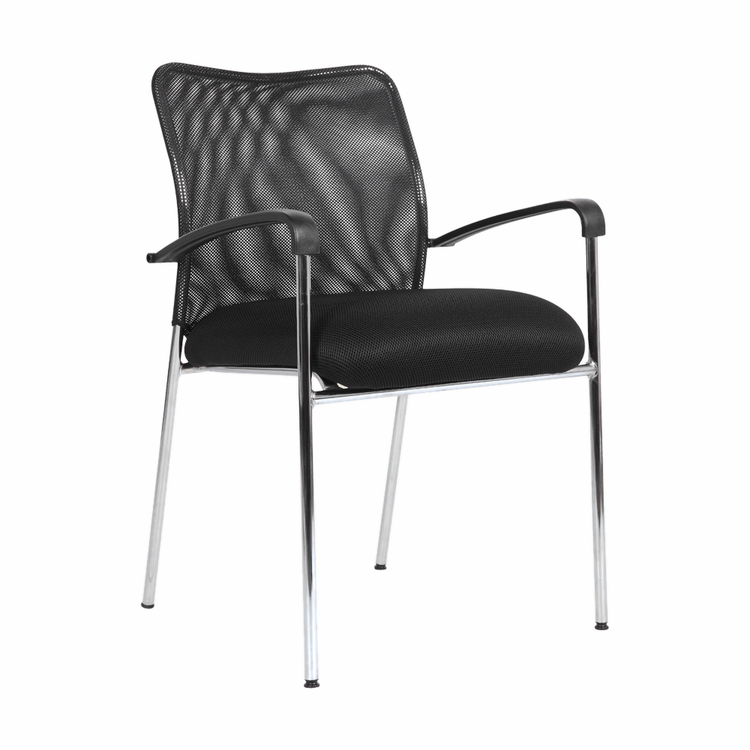 Orlando Heavy Duty Stacking Chair with Arms – Black & Chrome