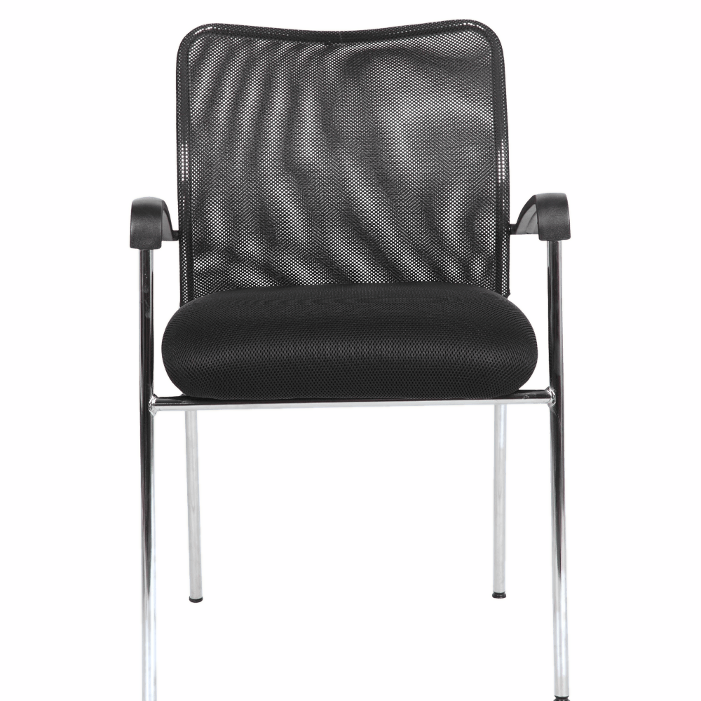 Orlando Heavy Duty Stacking Chair with Arms – Black & Chrome