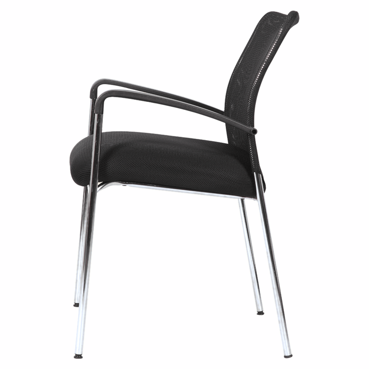Orlando Heavy Duty Stacking Chair with Arms – Black & Chrome