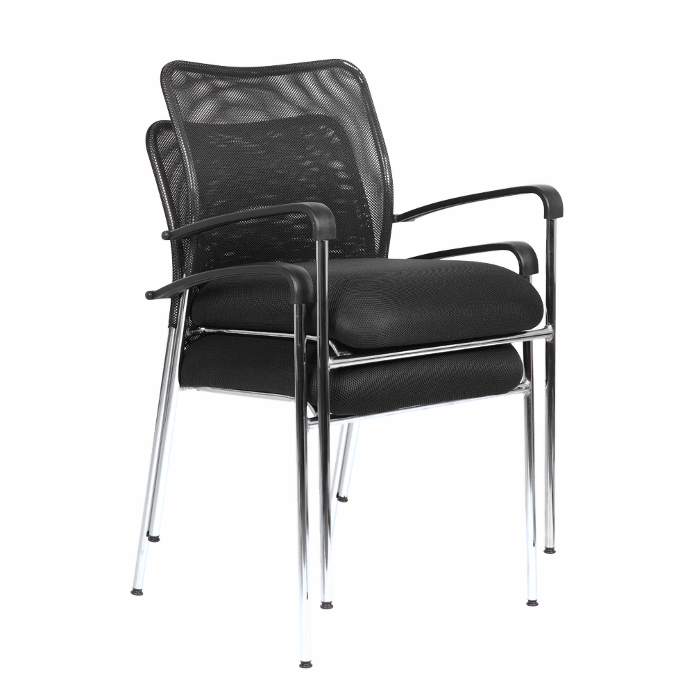 Orlando Heavy Duty Stacking Chair with Arms – Black & Chrome
