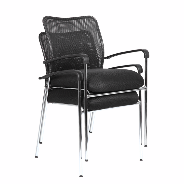 Orlando Heavy Duty Stacking Chair with Arms – Black & Chrome
