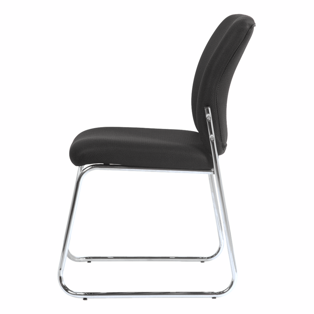 Barossa Stacking Chair – Black Fabric & Chrome