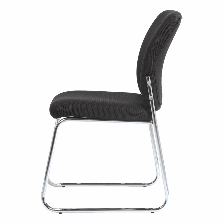 Barossa Stacking Chair – Black Fabric & Chrome
