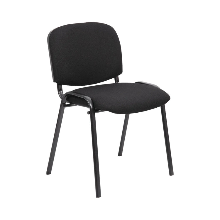 Apollo Stacking Chair – Black Fabric & Chrome