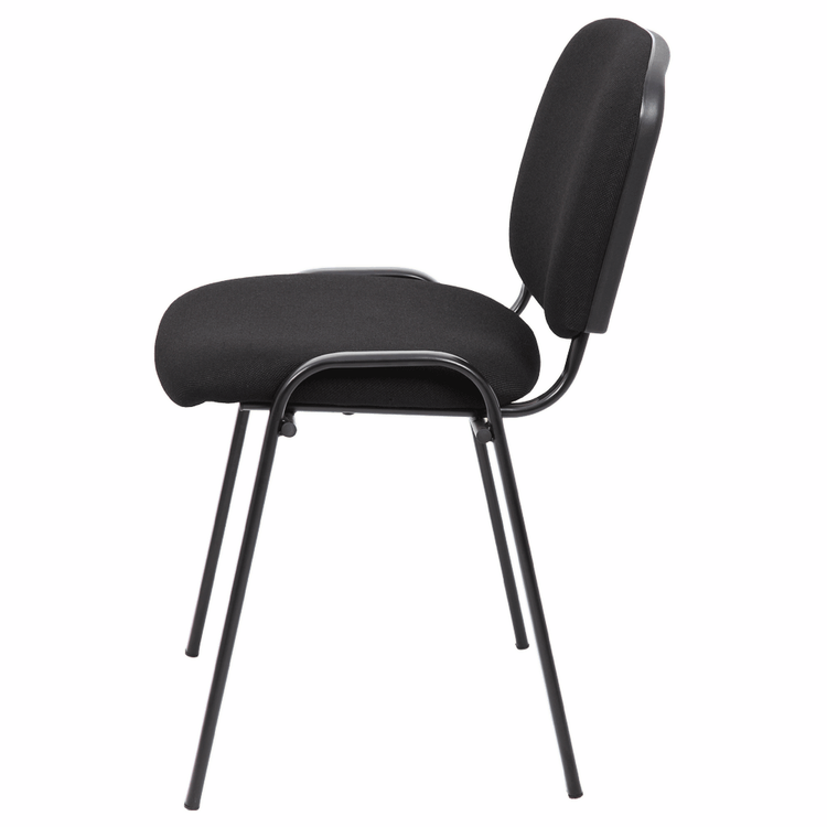 Apollo Stacking Chair – Black Fabric & Chrome