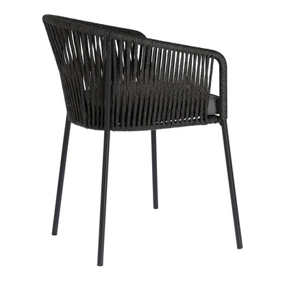 Set of 2 - Yanet Woven Dining Chair - Dark Grey