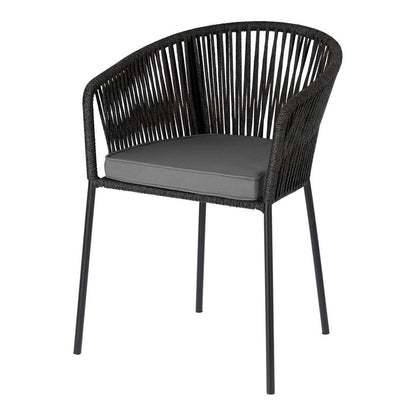 Set of 2 - Yanet Woven Dining Chair - Dark Grey