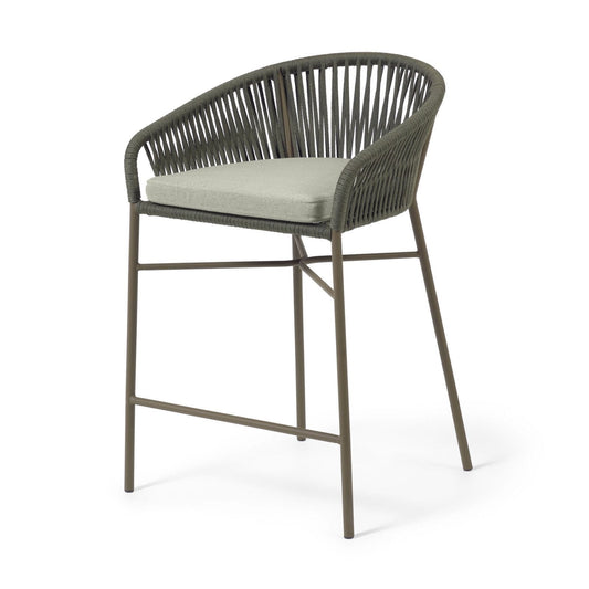 Yanet Woven 65cm Barstool - Dark Green