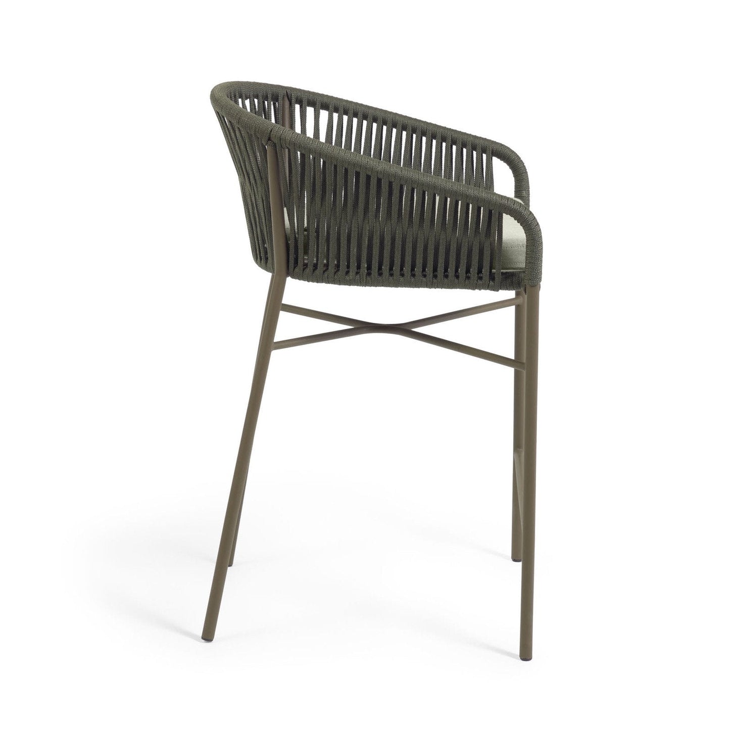 Yanet Woven 65cm Barstool - Dark Green