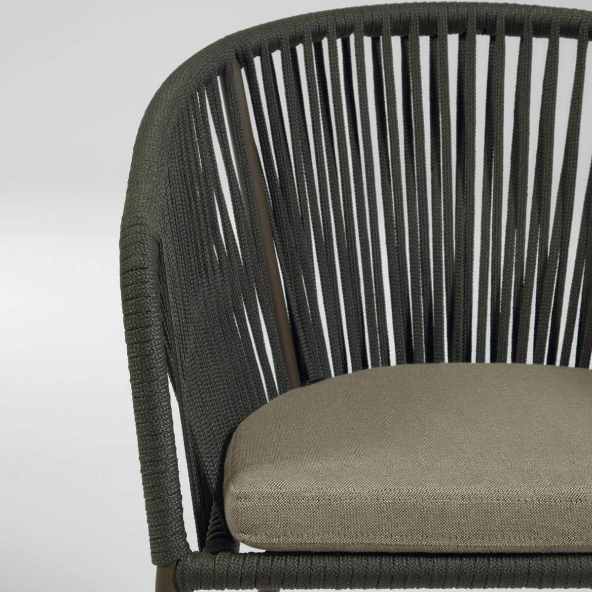 Set of 2 - Yanet Woven Dining Chair - Dark Green