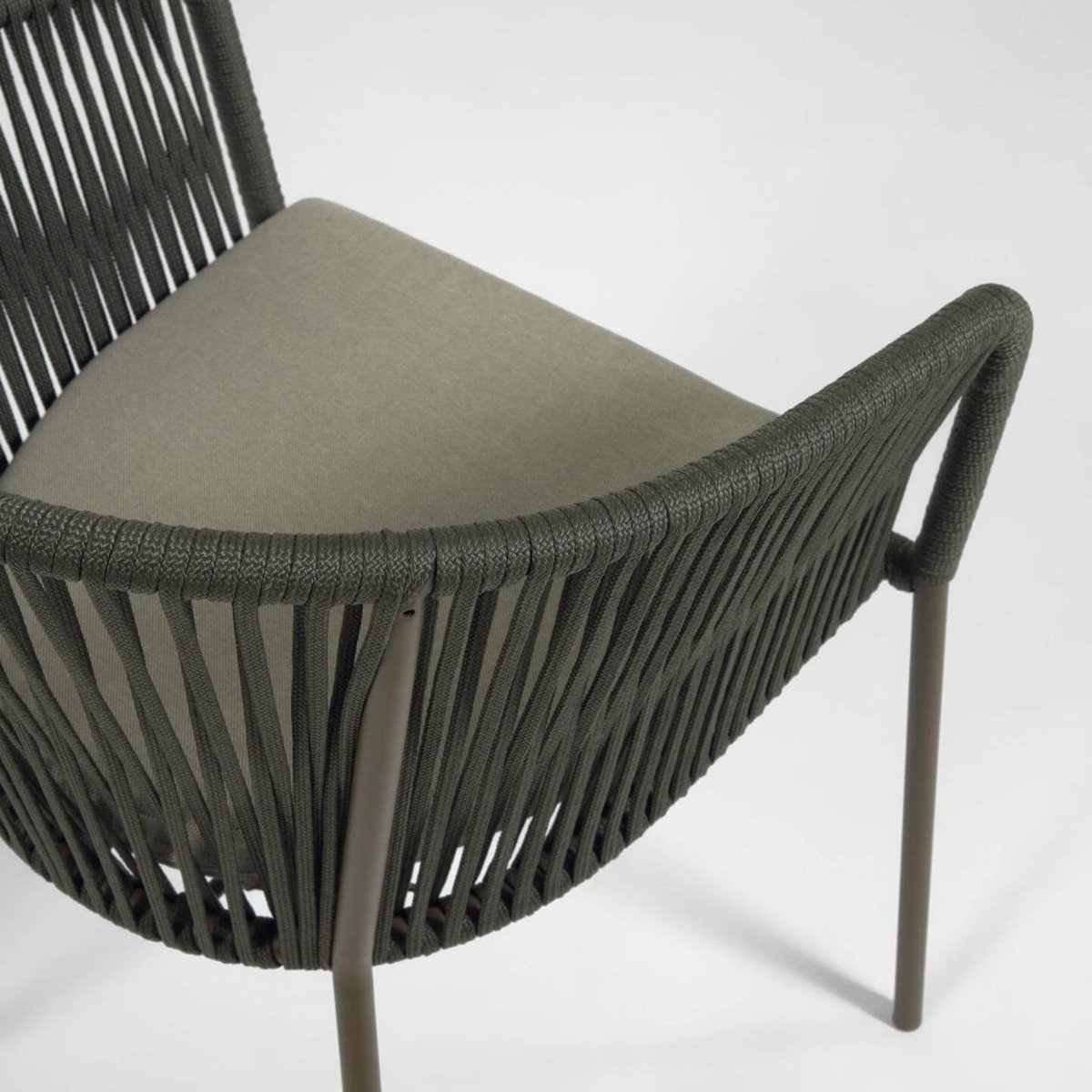 Set of 2 - Yanet Woven Dining Chair - Dark Green