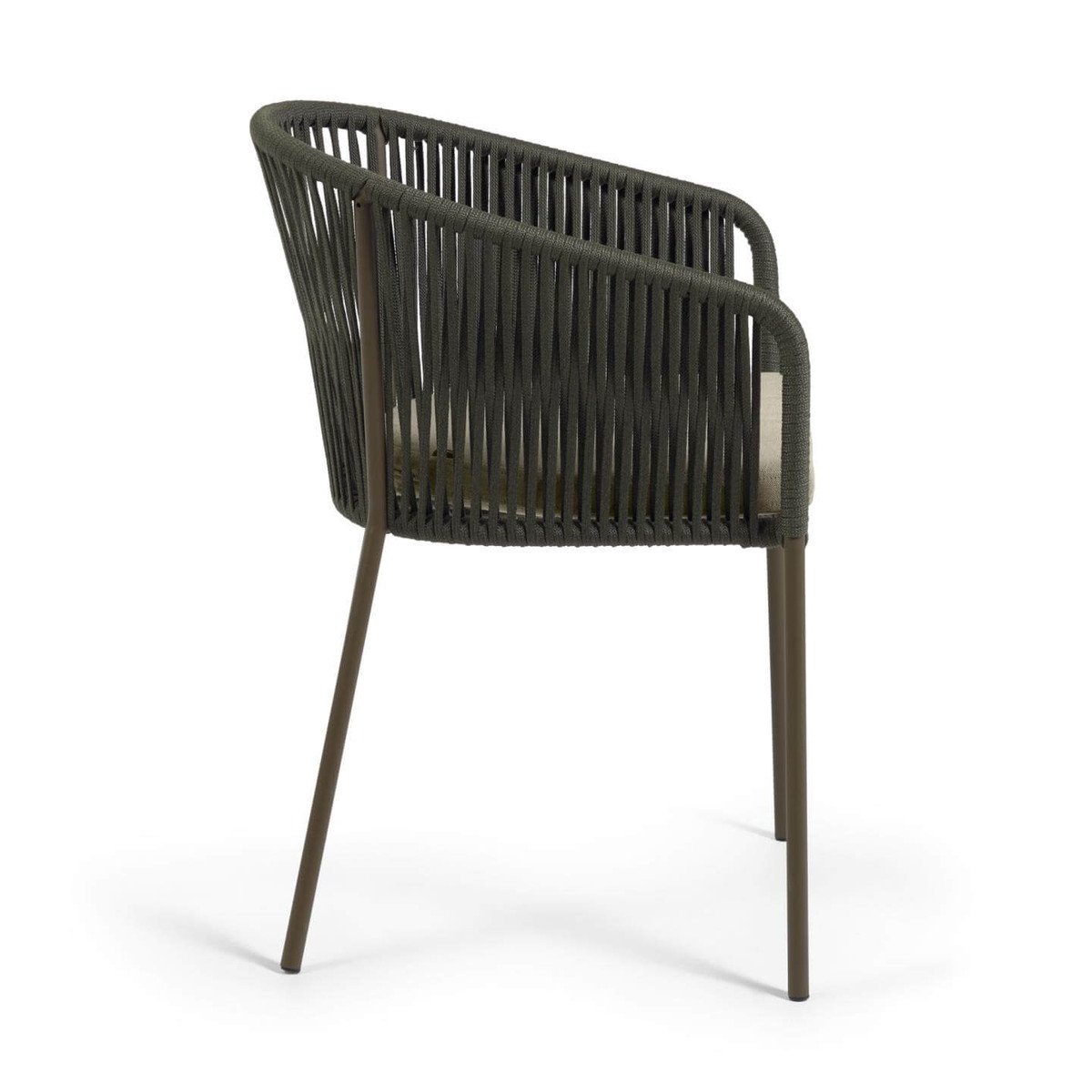 Set of 2 - Yanet Woven Dining Chair - Dark Green