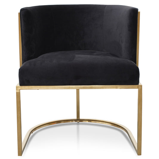 CLC2612-BS Lounge Chair In Black Velvet Seat - Brushed Gold