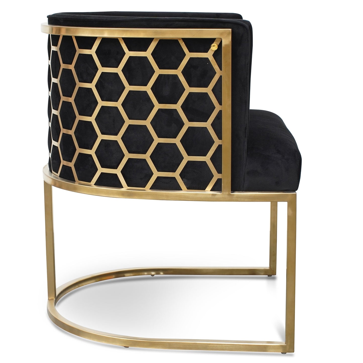 CLC2612-BS Lounge Chair In Black Velvet Seat - Brushed Gold