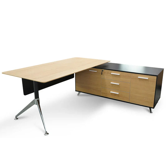 Office Desk with Storage and Lockable Drawers