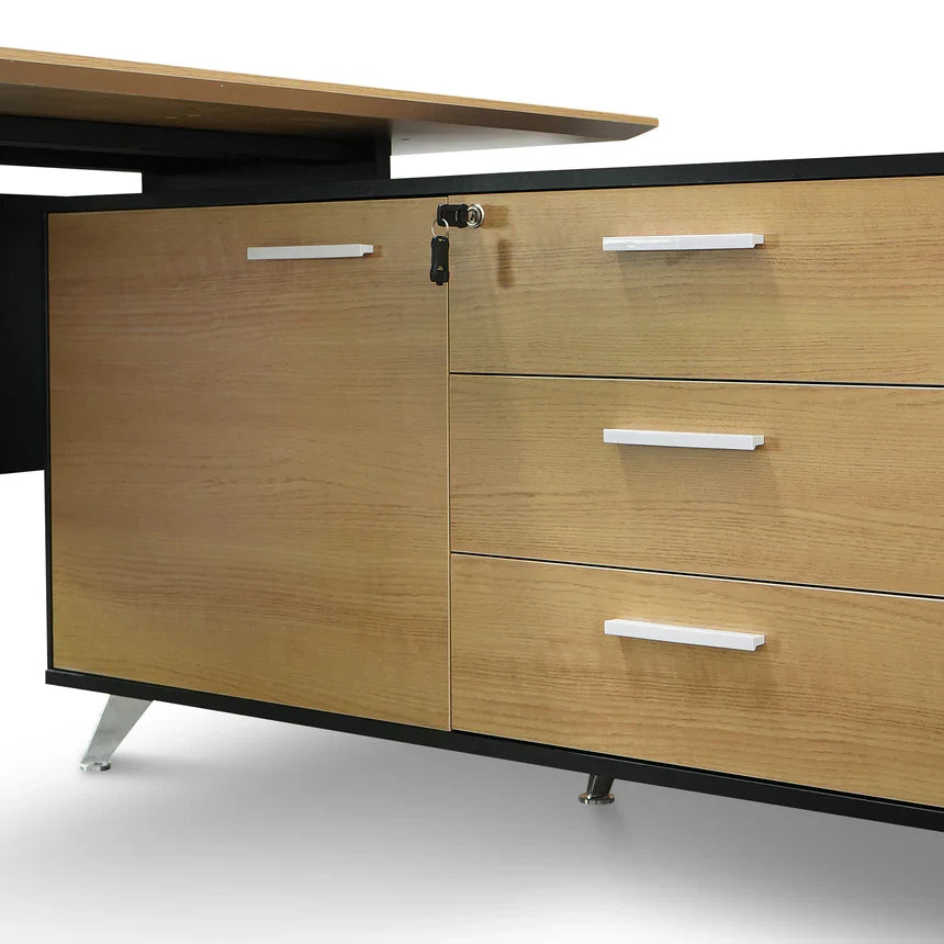 Office Desk with Storage and Lockable Drawers