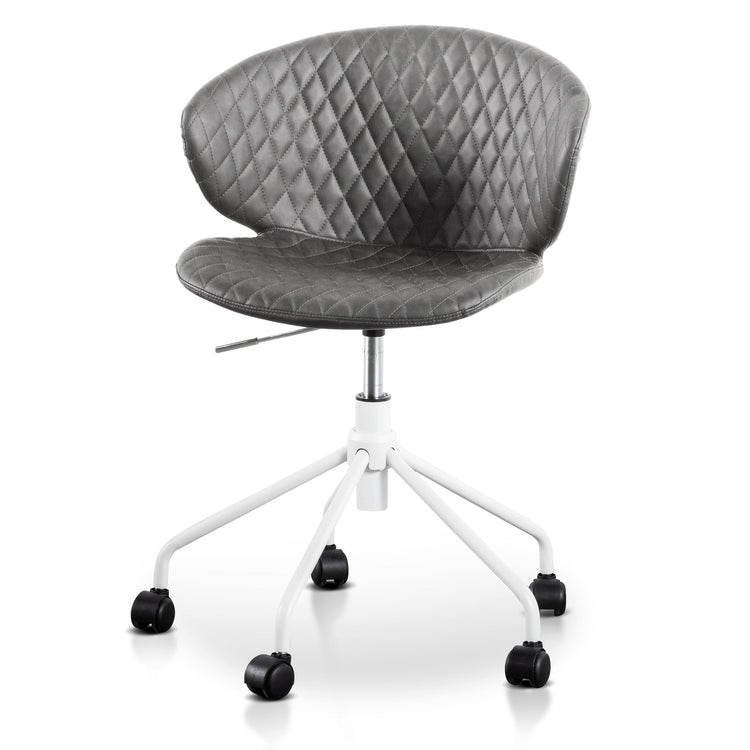 Amos Office Chair – Charcoal with White Base