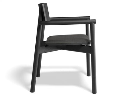 Andi with Pad and Fabric Cushion Armchair - Black Ash