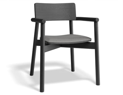 Andi with Pad and Fabric Cushion Armchair - Black Ash