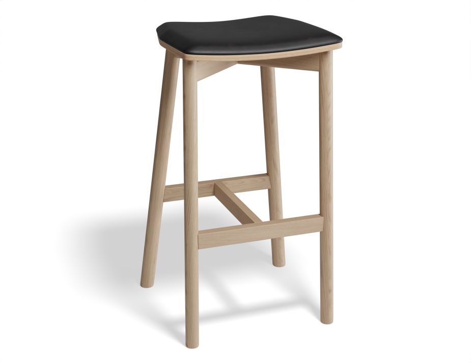 Andi Stool - Natural Finish - Backless with Pad