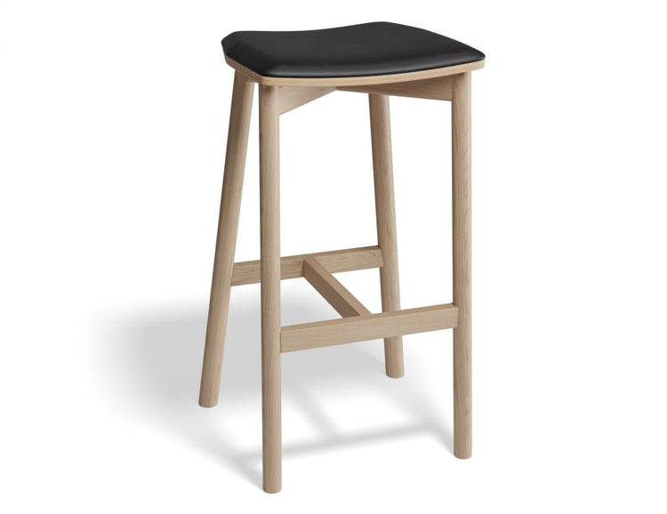 Andi Stool - Natural Finish - Backless with Pad