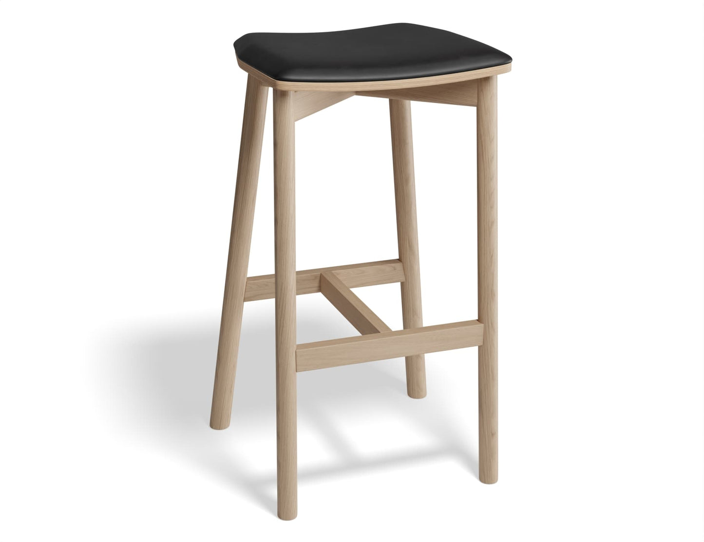 Andi Stool - Natural Finish - Backless with Pad