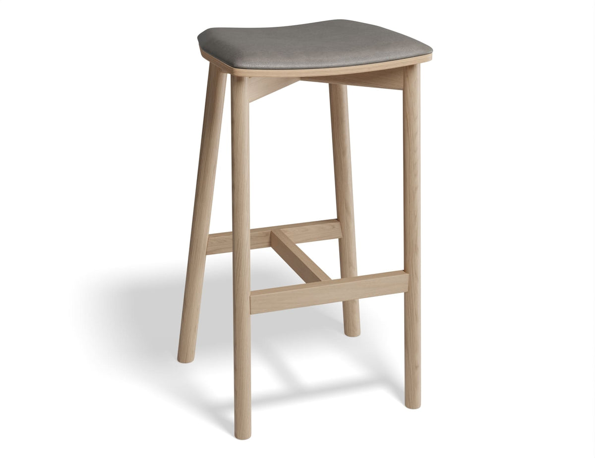 Andi Stool - Natural Finish - Backless with Pad
