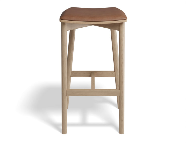 Andi Stool - Natural Finish - Backless with Pad