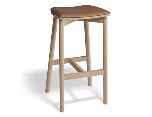 Andi Stool - Natural Finish - Backless with Pad