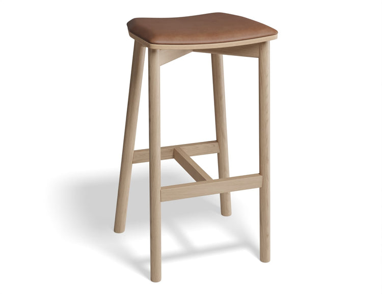 Andi Stool - Natural Finish - Backless with Pad