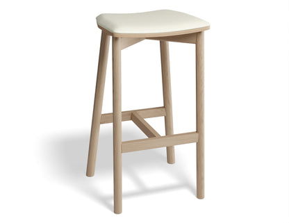 Andi Stool - Natural Finish - Backless with Pad