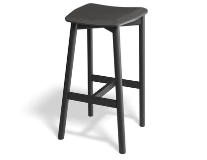Andi Stool - Black - Backless with Pad - Upholstered Seat