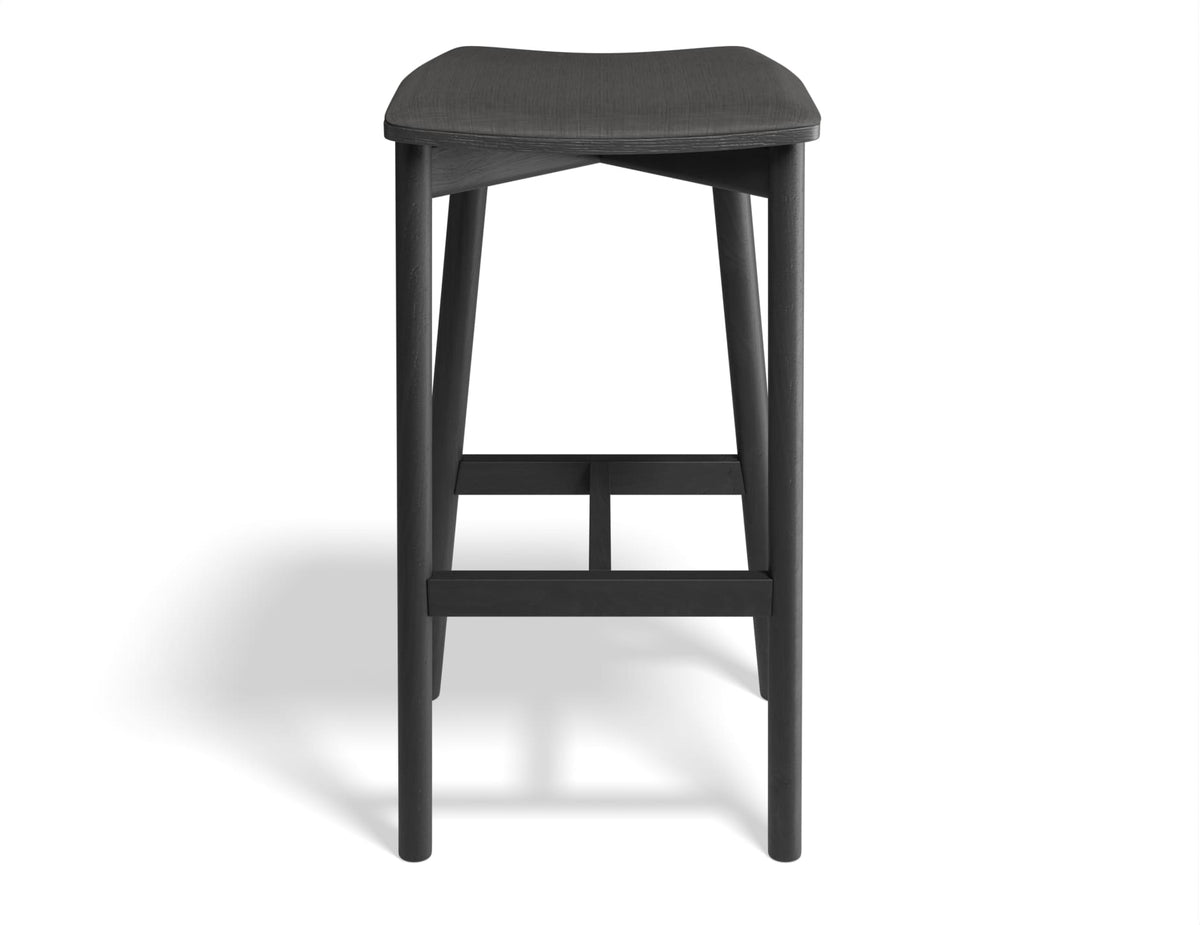Andi Stool - Black - Backless with Pad - Upholstered Seat