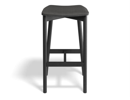 Andi Stool - Black - Backless with Pad - Upholstered Seat